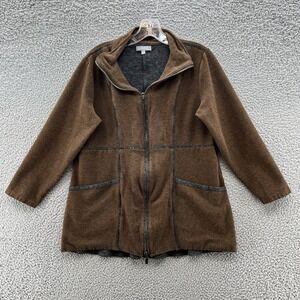 Habitat Sweater Womens Small Brown Full Zip Jacket Cardigan Topper